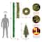 4-Piece Pre-Lit Artificial Christmas Garland, Wreath & Trees Set, Multicolor LED Lights